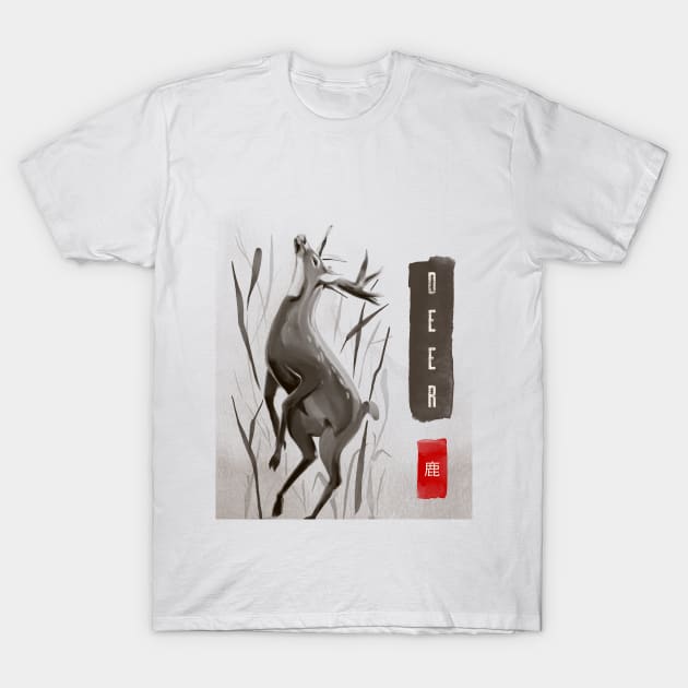 Love For Your Japanese Culture By Sporting A Deer Design T-Shirt by ForEngineer